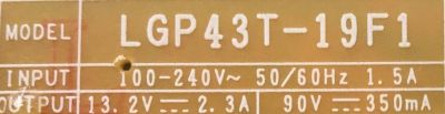 FUENTE DE PODER PARA TV LG / NUMERO DE PARTE EAY65228901 / EAX68210401 / TLNSJ652289017742 / LGP43T-19F1 / CCP3400 / MODELOS 32LF5600-UB / 32LF5600-UB BUSFLJM / 43LM6300PUB / 43LM6300PUB.BWMGLJM - Imagen 2